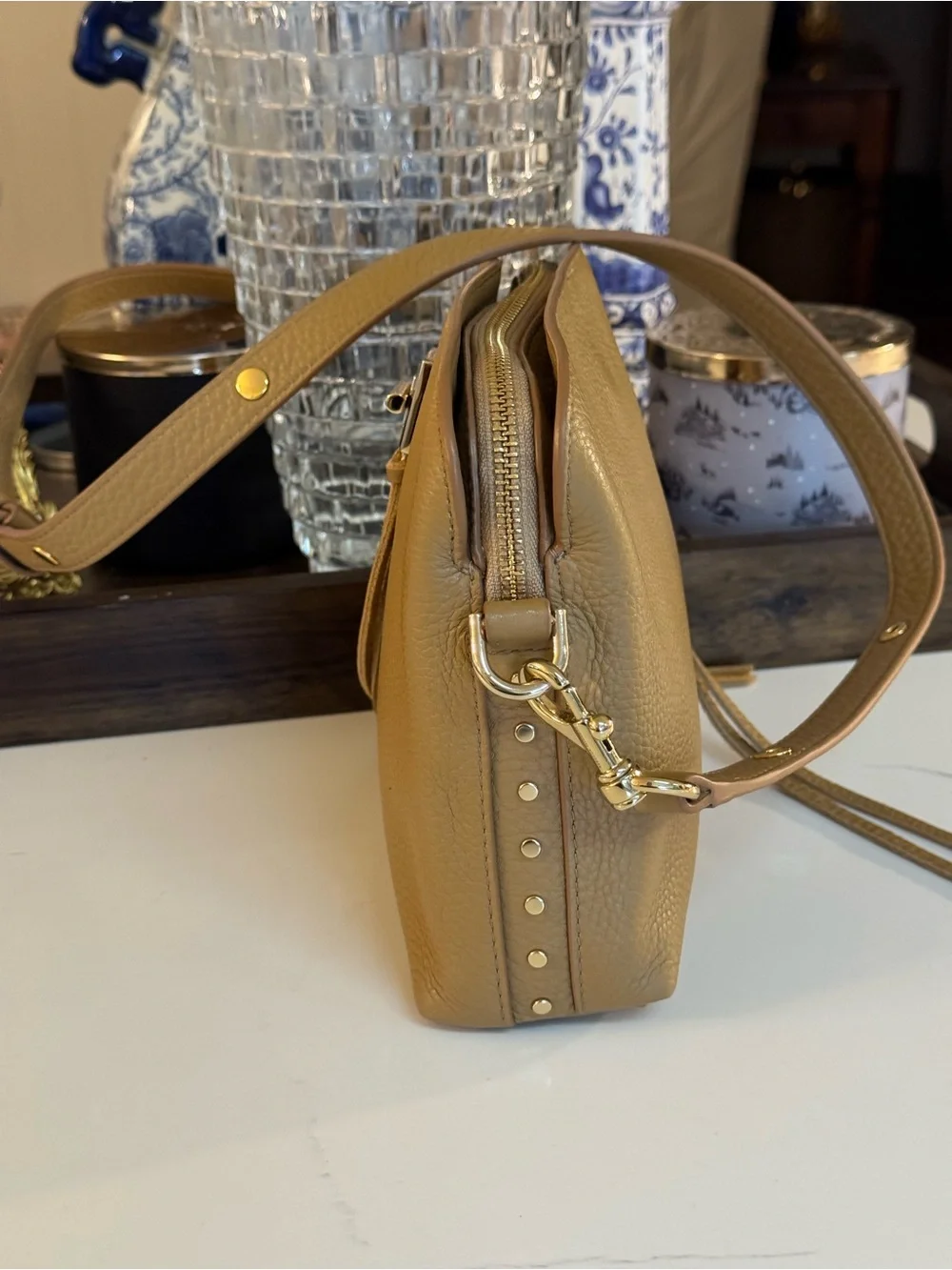 🤎 NEW REBECCA MINKOFF, DARREN TAN, LEATHER CROSSBODY BAG!